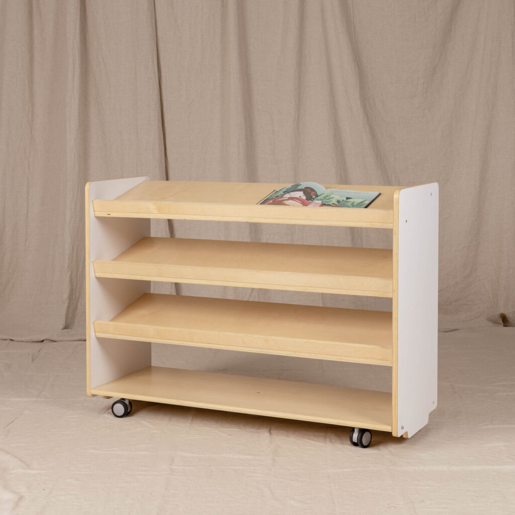 Puzzle Book Shelf High, White and Natural