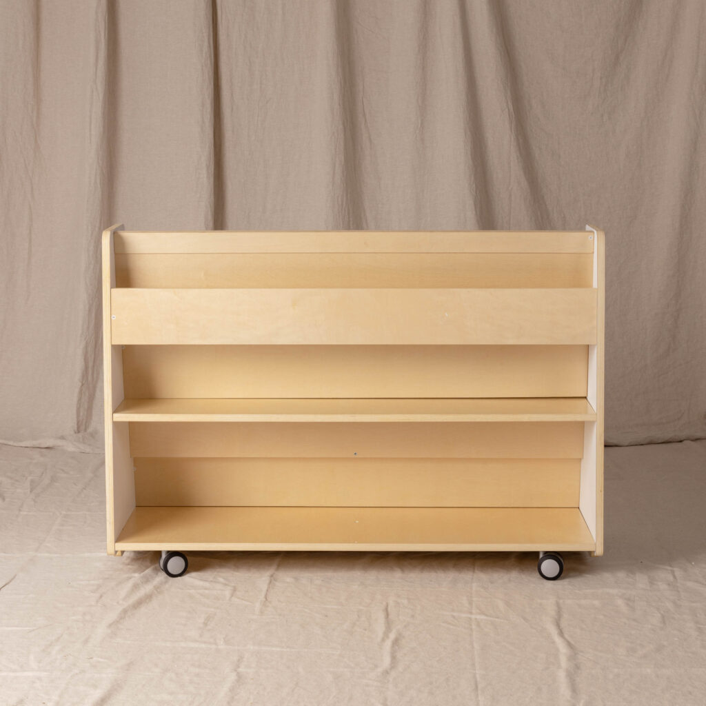 Book Display Shelf, White and Natural