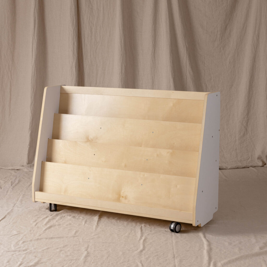 Book Display Shelf, White and Natural