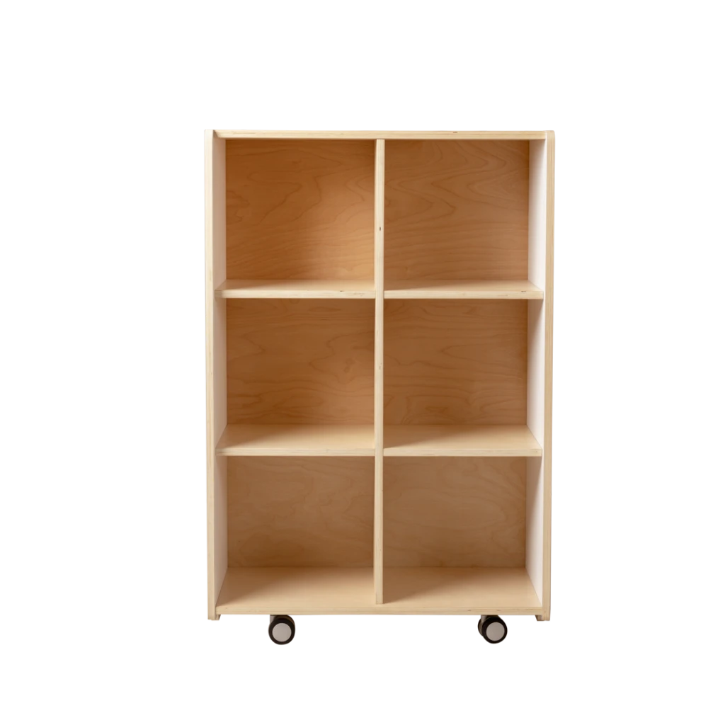 6 Hole Cubby Vertical, White and Natural
