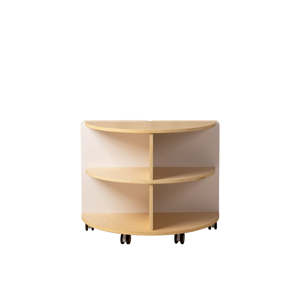 Corner Shelf Semi White & Natural, Low