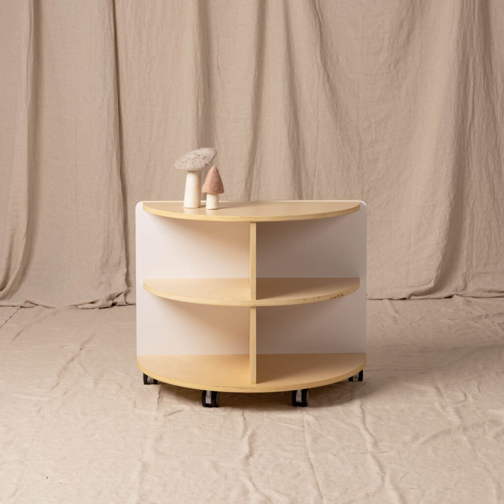 Corner Shelf Semi White & Natural, Low