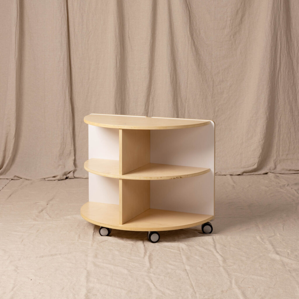 Corner Shelf Semi White & Natural, Low
