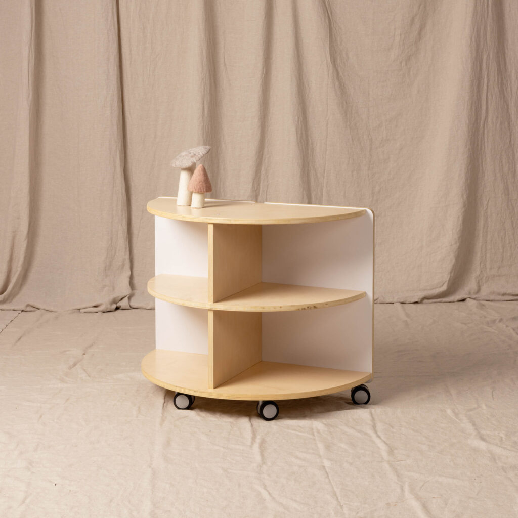 Corner Shelf Semi White & Natural, Low