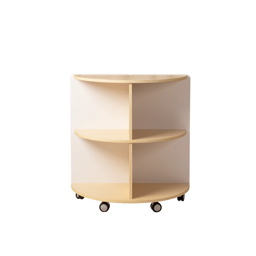 Corner Shelf Semi White and Natural, Tall